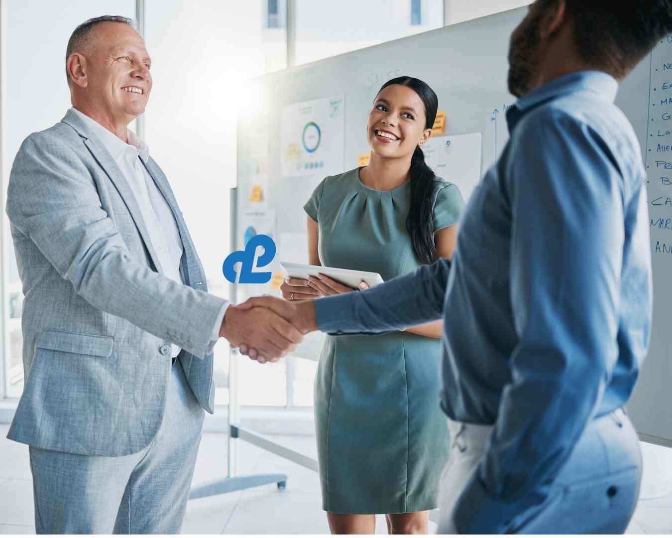 Sales team discussing work